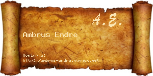 Ambrus Endre névjegykártya
